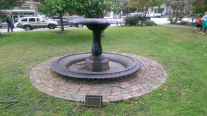 Winchester Common fountain with plaque