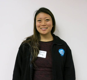 Jessica J. Tang at the Boston Teachers Union Digitizing Day
