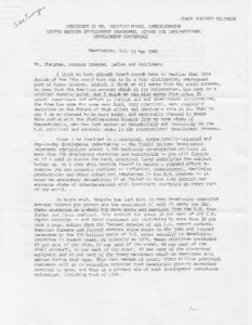 Statement by Mr. Bradford Morse, Administrator, United Nations Development Programmes, before the International Development Conference