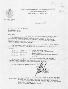 Letter to Paul E. Tsongas from Michael S. Dukakis
