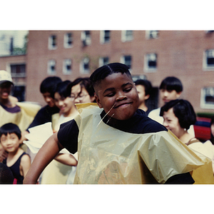 Boy at Recreation Day eating competition