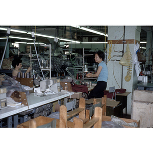 Garment workers in a clothing factory