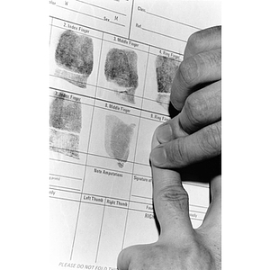 Fingerprints being taken