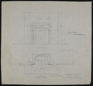 Elevation and Plan, Library Mantel, Ames House, undated