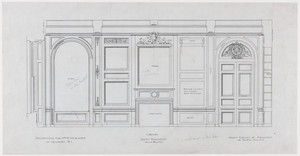 Library elevation, south (fireplace), 3/4 inch scale, residence of E. H. G. Slater, "Hopedene", Newport, R.I., (1898) 1902-3.