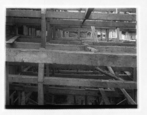 View of wooden framework