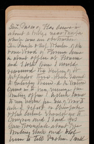 Thomas Lincoln Casey Notebook, November 1894-March 1895, 037, Sen Pasco of Fla came in
