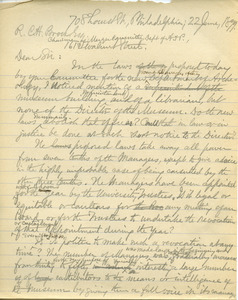 Letter from Benjamin Smith Lyman to Robert C. H. Brock