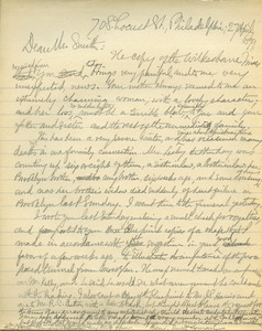 Letter from Benjamin Smith Lyman to A. D. W. Smith