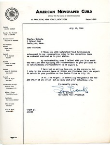 Letter from Samuel B. Eubanks to Charles L. Whipple