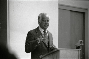 Portrait of Edwin D. Driver, lecturing