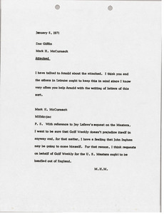 Memorandum from Mark H. McCormack to Donald W. Giffin