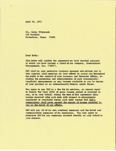 Letter from Mark H. McCormack to Kathy Whitworth