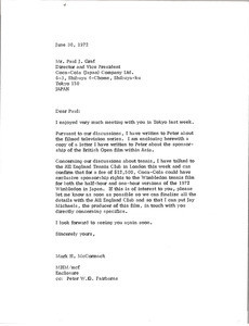 Letter from Mark H. McCormack to Paul J. Graf