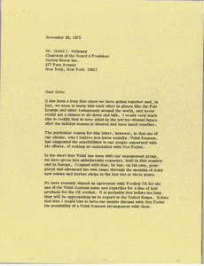 Letter from Mark H. McCormack to David J. Mahoney