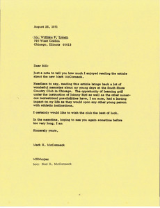 Letter from Mark H. McCormack to William P. Littell