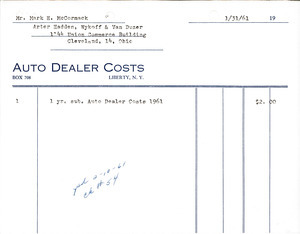 Auto Dealer Costs Invoice