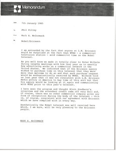 Memorandum from Mark H. McCormack to Phil Pilley