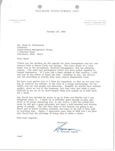 Letter from E. Bronson Ingram to Mark H. McCormack