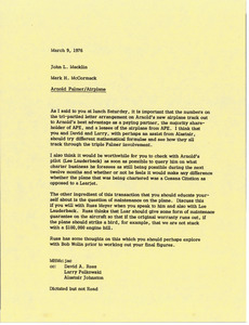 Memorandum from Mark H. McCormack to John L. Macklin
