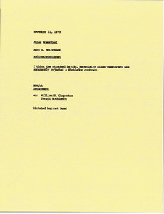 Memorandum from Mark H. McCormack to Jules Rosenthal