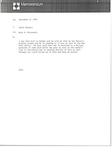 Memorandum from Mark H. McCormack to Chuck Bennett