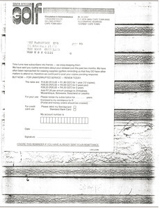 South African Golf renewal form