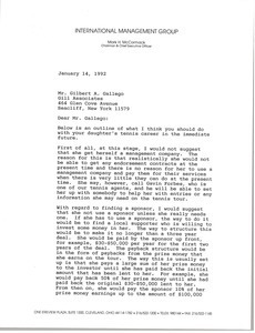 Letter from Mark H. McCormack to Gilbert A. Gallego