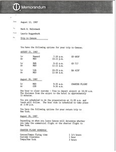 Memorandum from Laurie Roggenburk to Mark H. McCormack