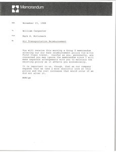 Memorandum from Mark H. McCormack to William Carpenter