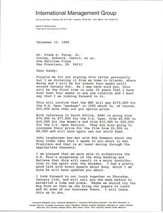 Letter from Mark H. McCormack to Frank D. Tatum