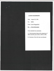 Memorandum from Laurie Roggenburk to Mark H. McCormack