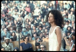 Grace Slick (Jefferson Airplane) performing at the Woodstock Festival