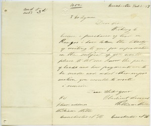 Letter from William Webb to Joseph Lyman