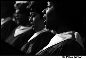 Close-up of choir at the Martin Luther King memorial service