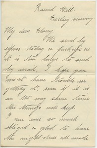 Letter from Cornelia Chapin Moodey to Florence Porter Lyman