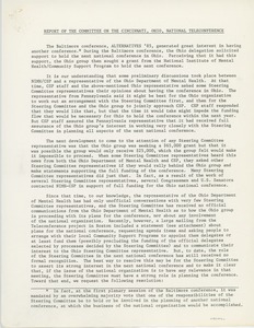 Report of the committee on the Cincinnati, Ohio, national teleconference