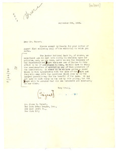 Letter from Charles O. Heydt to James H. Hubert