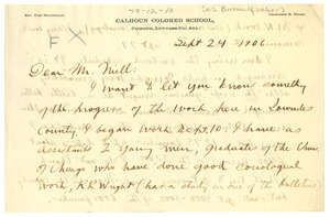 Letter from W. E. B. Du Bois to United States Bureau of Labor