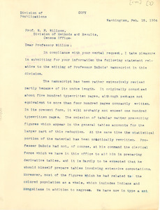 Letter from J. A. Hill to Walter F. Wilcox