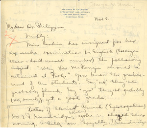 Letter from George Streator to A. D. Philippse