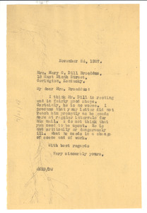 Letter from W. E. B. Du Bois to Mary Dill Broaddus