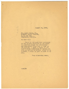 Letter from W. E. B. Du Bois to Aaron Brown Jr.