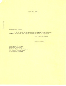 Letter from W. E. B. Du Bois to Southern Negro Youth Conference