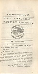 Ninth Annual Report of the Boston Fire Department