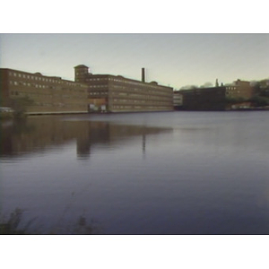 River with large industrial buildings