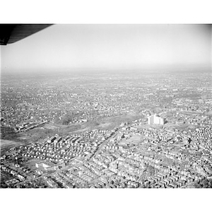 Jamaica Plain to Brookline and to Boston, high up, Veterans Medical Center, right, W. H. Ballard, Real Estate, Boston, MA