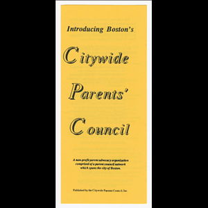 Brochure about Boston's Citywide Parents' Council