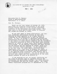 Letter to Paul E. Tsongas from Carla A. Hills