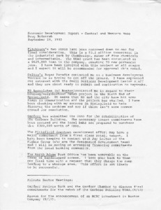 Economic Development Report - Central and Western Massachusetts - September 28, 1982